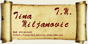 Tina Miljanović vizit kartica
